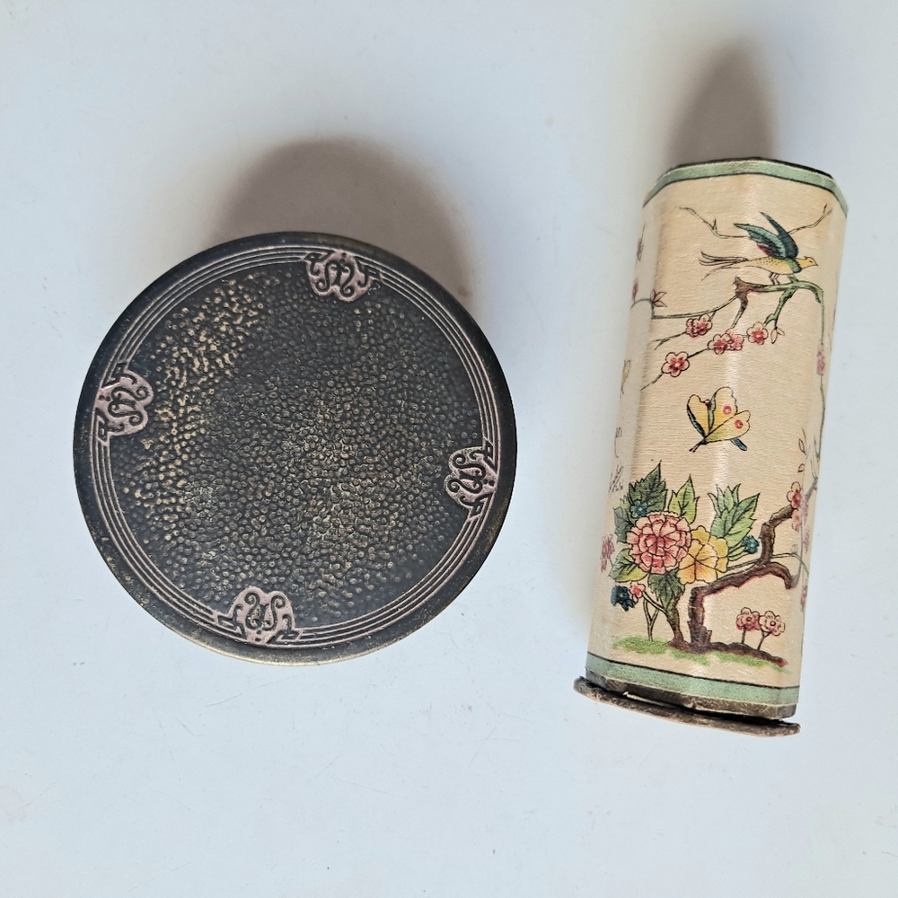 Antique Melba Compact & Lipstick Holder
